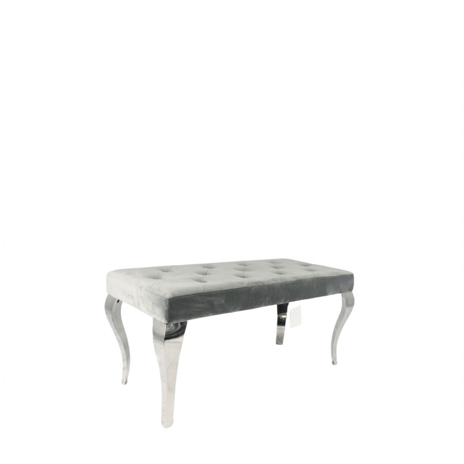 Dark Grey Velvet Upholstered 160cm Bench with Chrome Legs