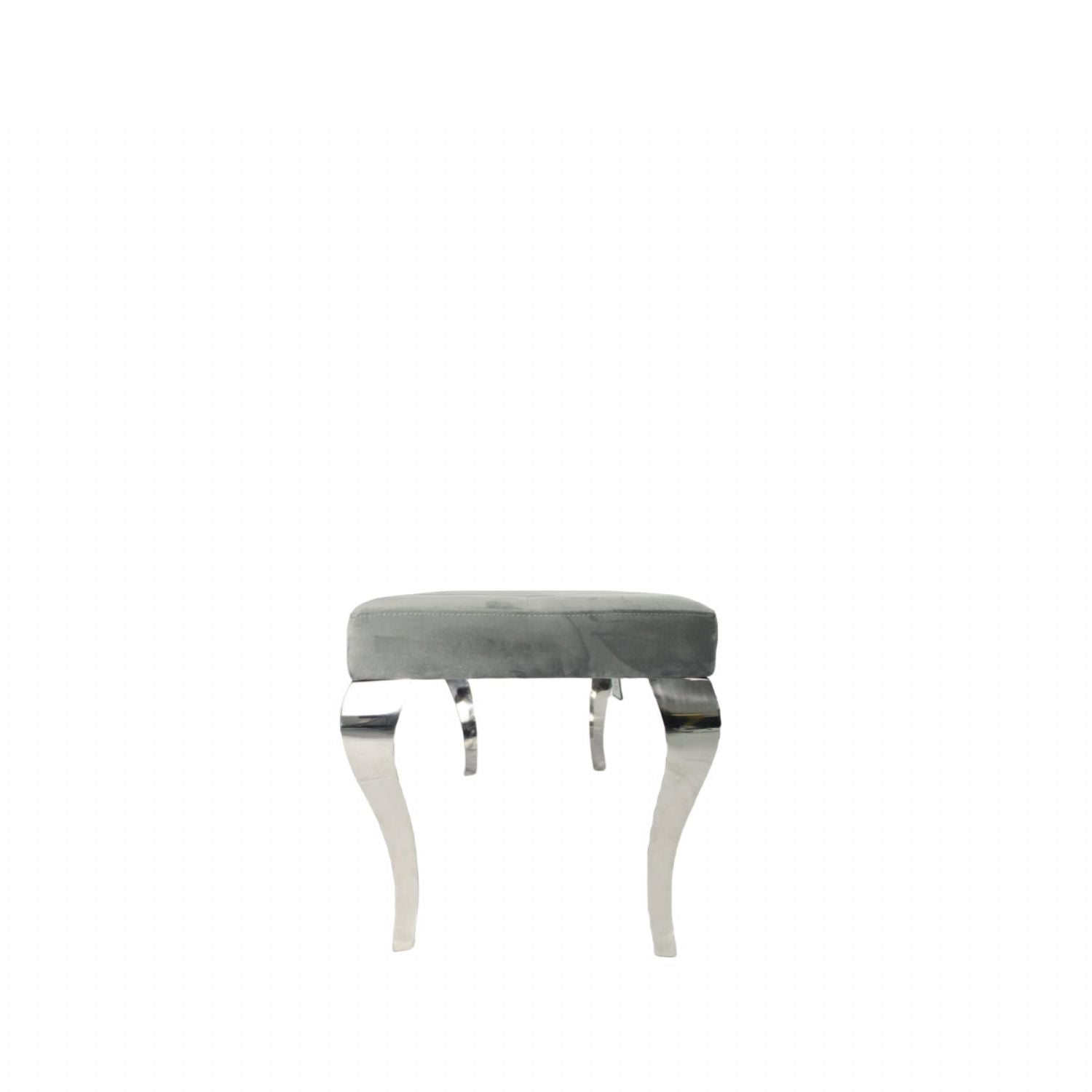 Dark Grey Velvet Upholstered 160cm Bench with Chrome Legs
