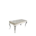Shiny Mink Velvet Bench with Chrome Italian Style Legs 130cm