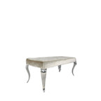 Shiny Mink Velvet Bench with Chrome Italian Style Legs 130cm