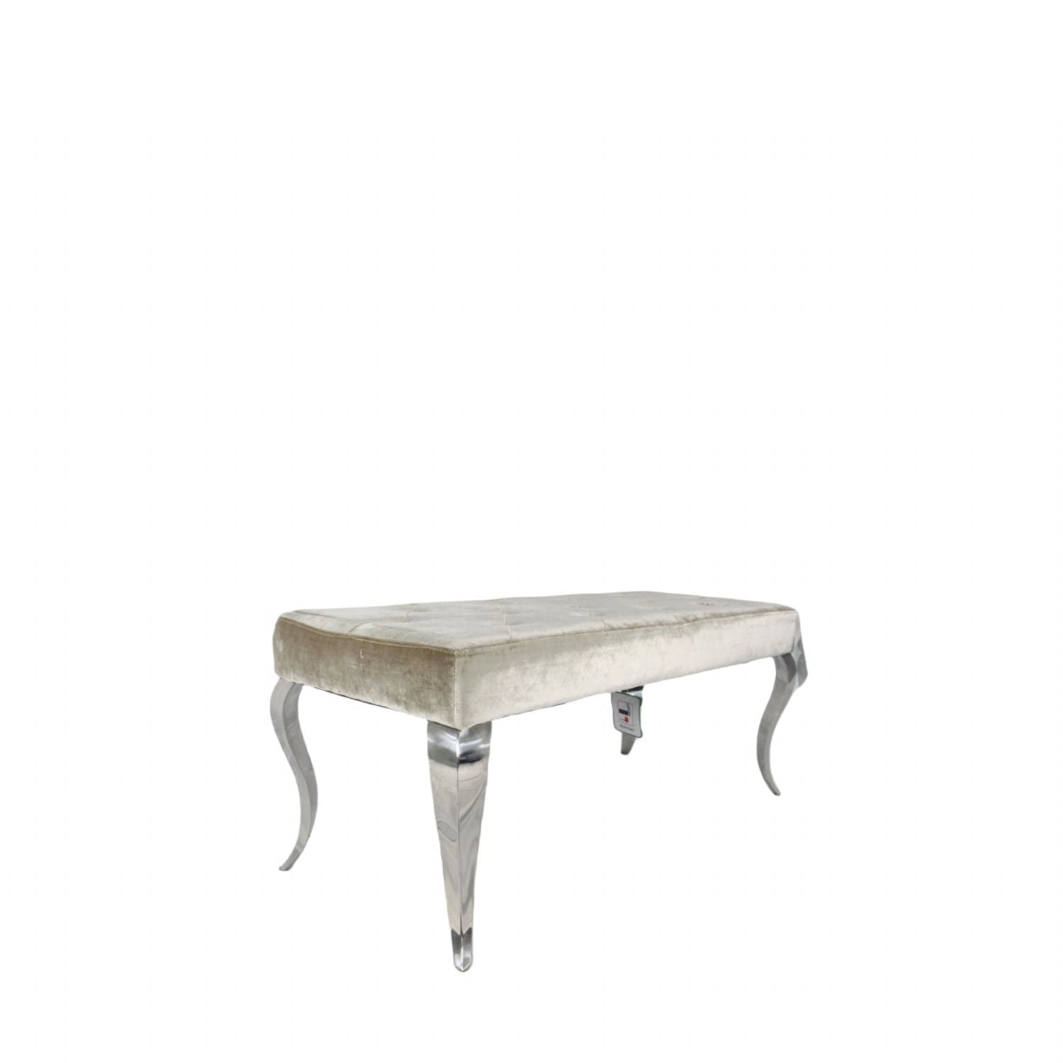 Shiny Mink Velvet Bench with Chrome Italian Style Legs 130cm