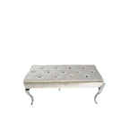 Shiny Mink Velvet Bench with Chrome Italian Style Legs 130cm