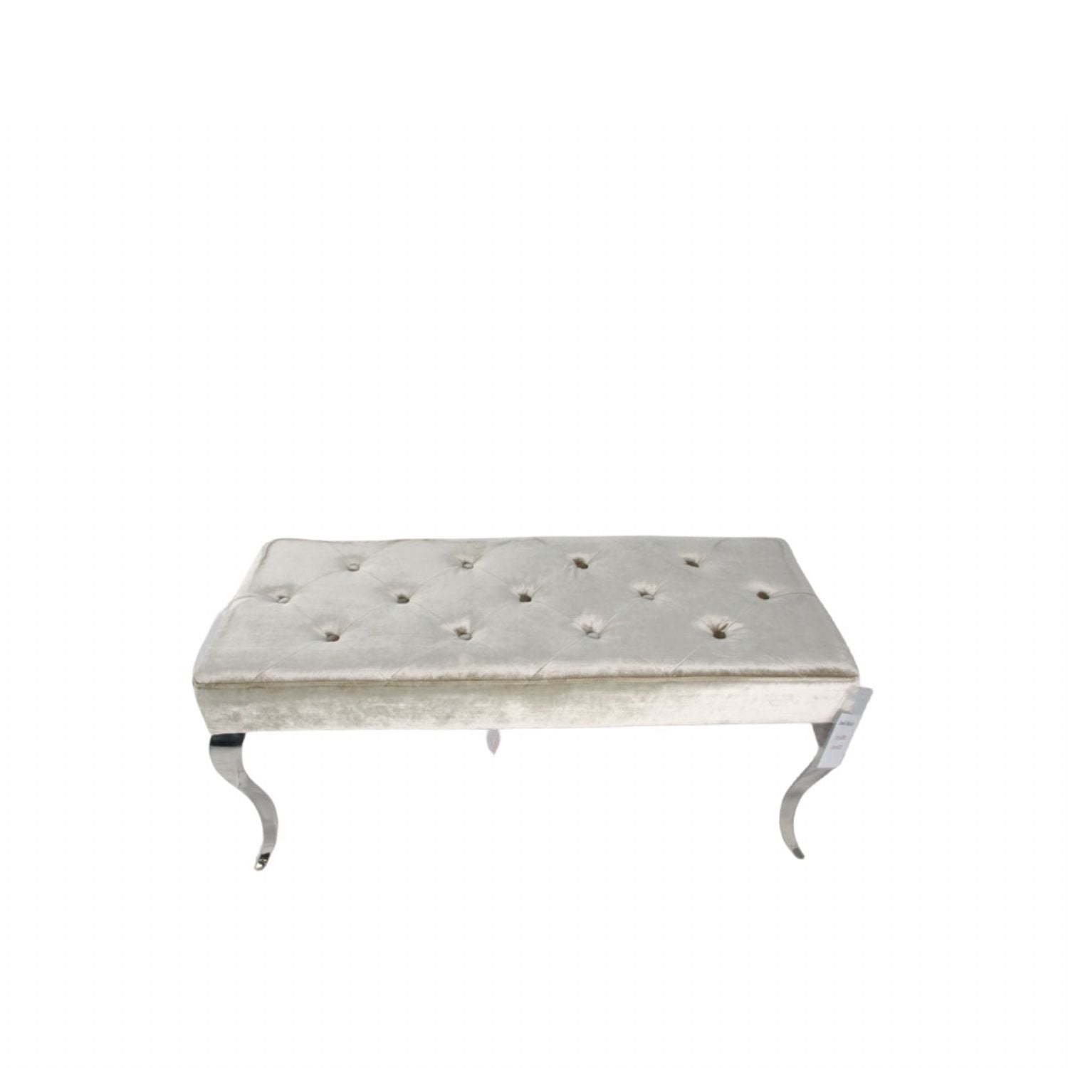 Shiny Mink Velvet Bench with Chrome Italian Style Legs 130cm