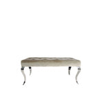 Shiny Mink Velvet Bench with Chrome Italian Style Legs 130cm