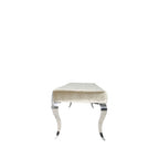 Shiny Mink Velvet Bench with Chrome Italian Style Legs 130cm