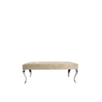 Plush Mink Velvet Bench with Chrome Italian Style Legs 130cm