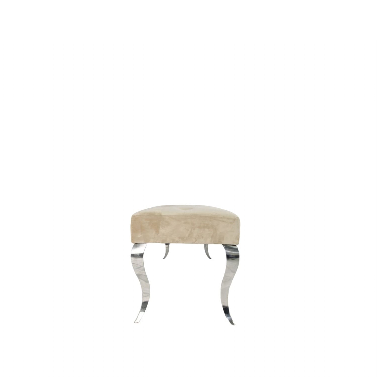 Plush Mink Velvet Bench with Chrome Italian Style Legs 130cm