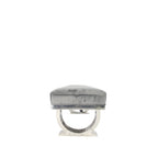 Dark Grey Velvet 180cm Bench with Chrome Circular Metal Base