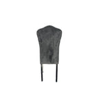 Dark Grey Velvet Dining Chair with Chrome Metal Legs
