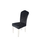 Black Crushed Velvet Dining Chair with Chrome Metal Legs