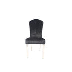 Black Crushed Velvet Dining Chair with Chrome Metal Legs