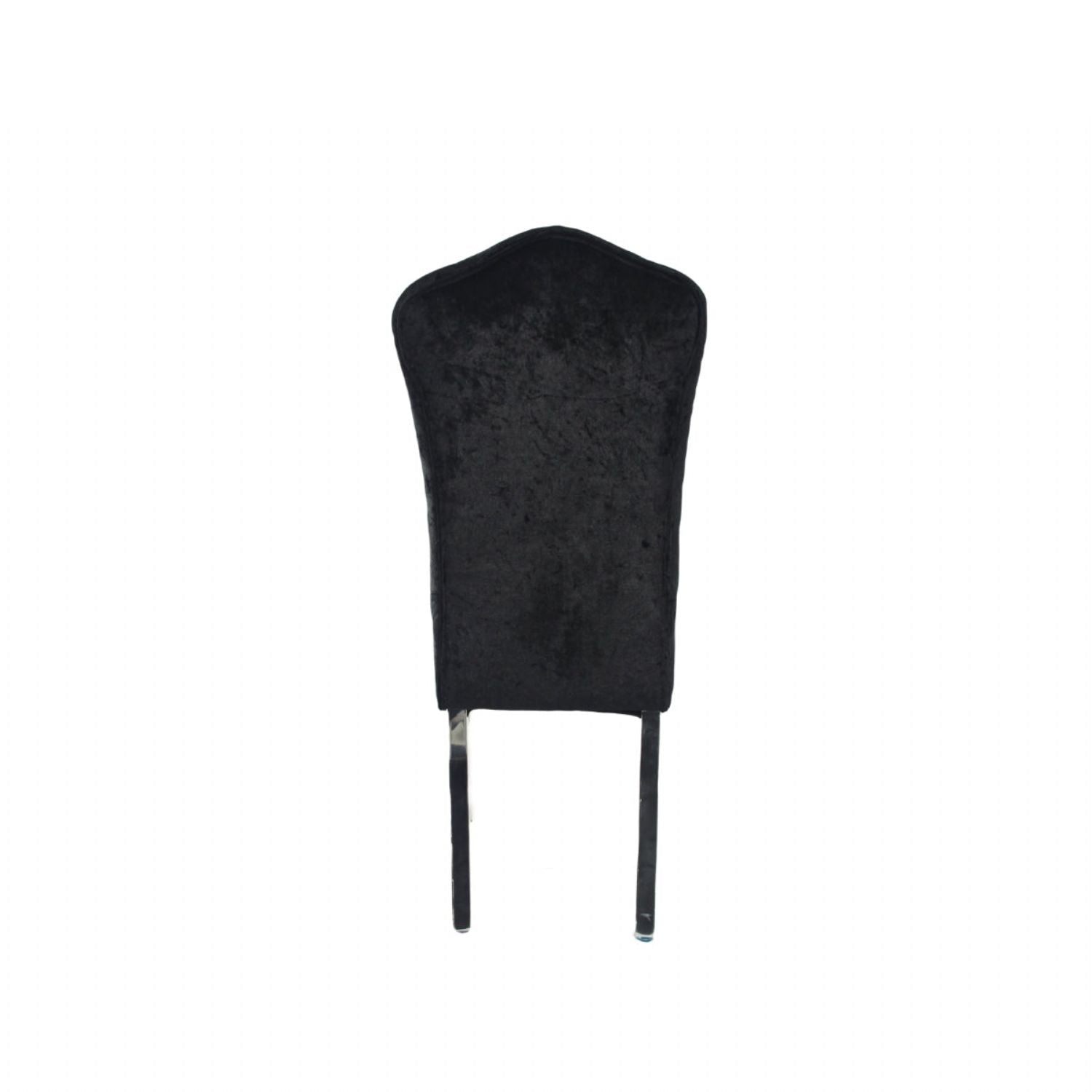 Black Crushed Velvet Dining Chair with Chrome Metal Legs