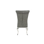 Dark Grey PU Leather Dining Chair with Chrome Legs