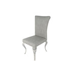 Light Grey PU Leather Dining Chair with Chrome Legs