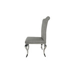 Light Grey PU Leather Dining Chair with Chrome Legs