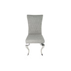 Light Grey PU Leather Dining Chair with Chrome Legs