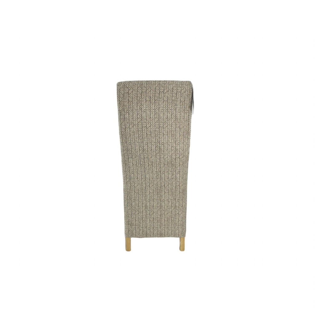 Mixed Brown Fabric Dining Chair with Oak Legs