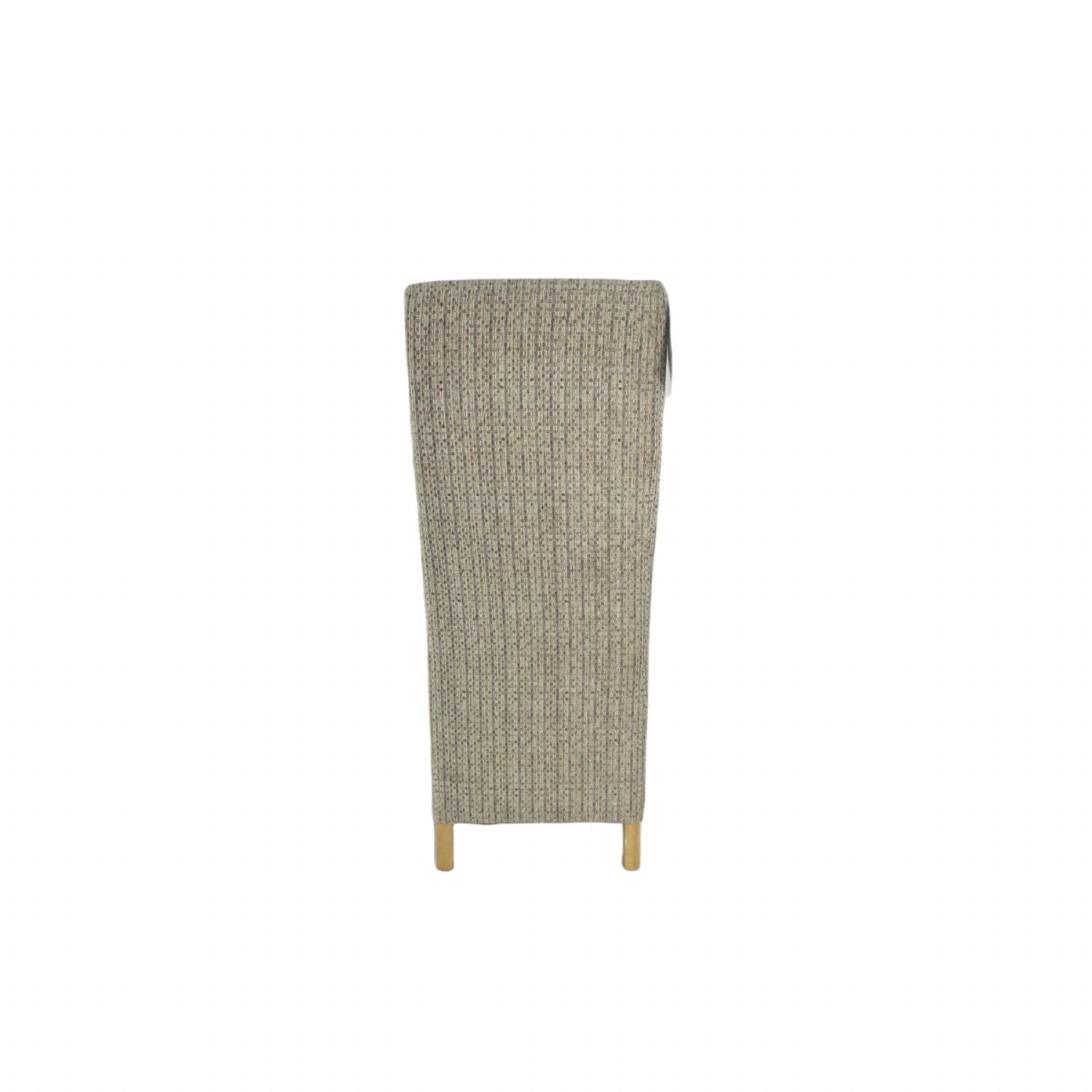 Mixed Brown Fabric Dining Chair with Oak Legs