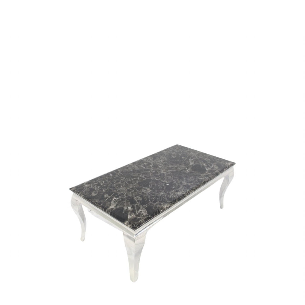 Black Marble Effect Coffee Table with Chrome Italian Style Legs