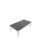 Black Marble Effect Coffee Table with Chrome Italian Style Legs