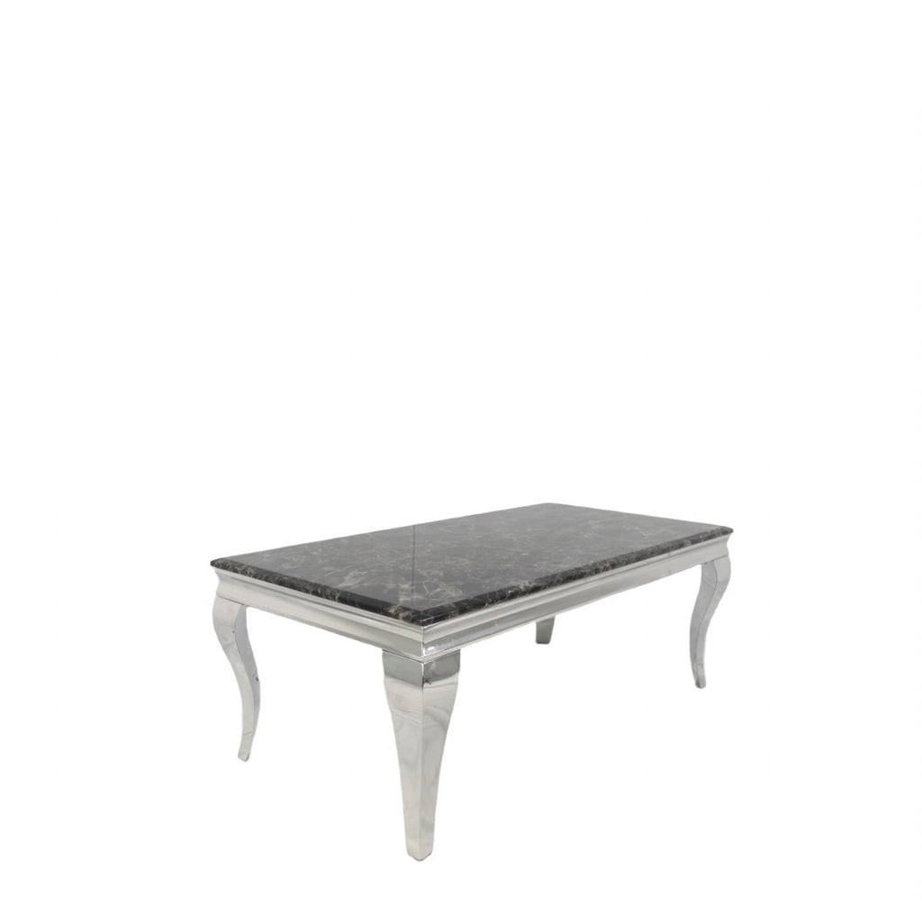 Black Marble Effect Coffee Table with Chrome Italian Style Legs