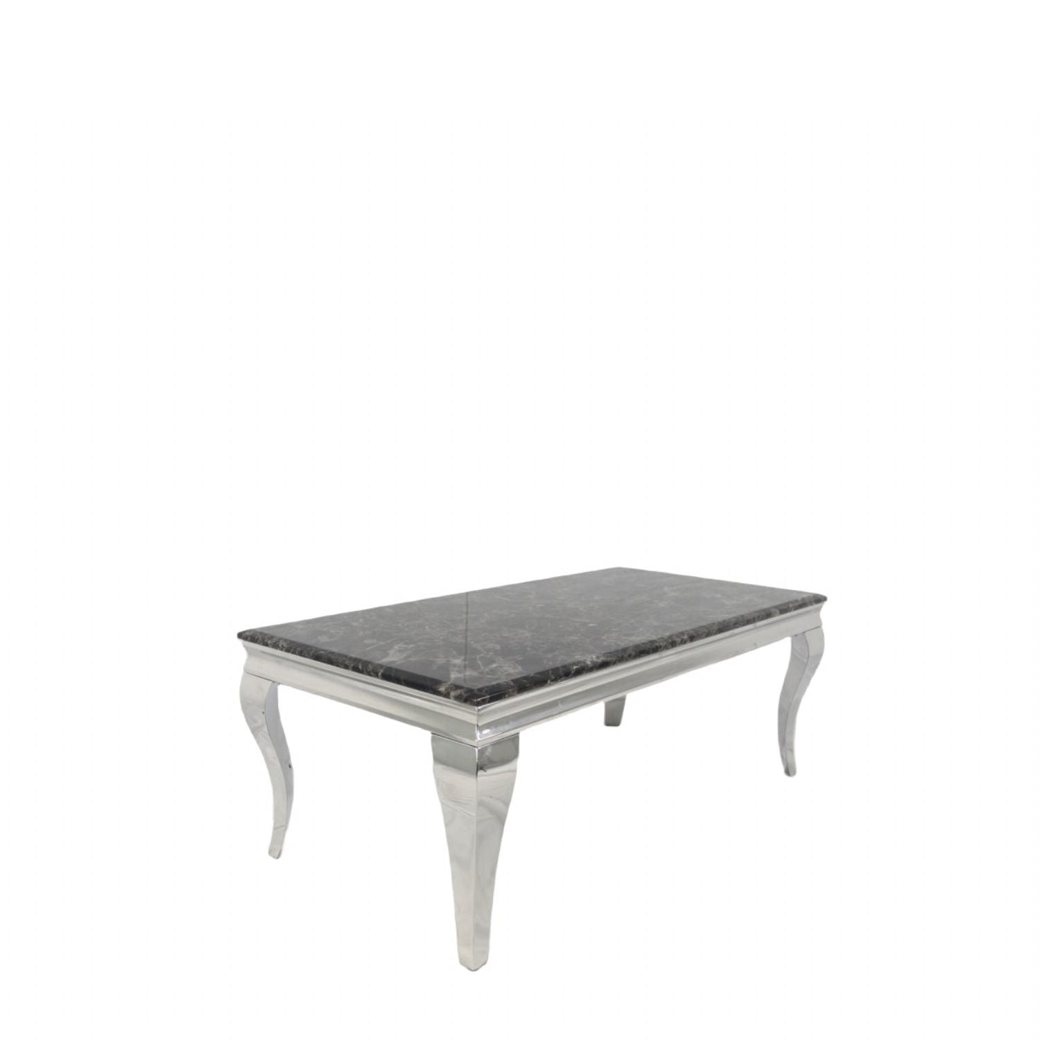 Black Marble Effect Coffee Table with Chrome Italian Style Legs