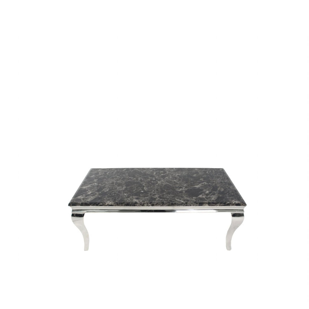 Black Marble Effect Coffee Table with Chrome Italian Style Legs