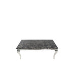 Black Marble Effect Coffee Table with Chrome Italian Style Legs