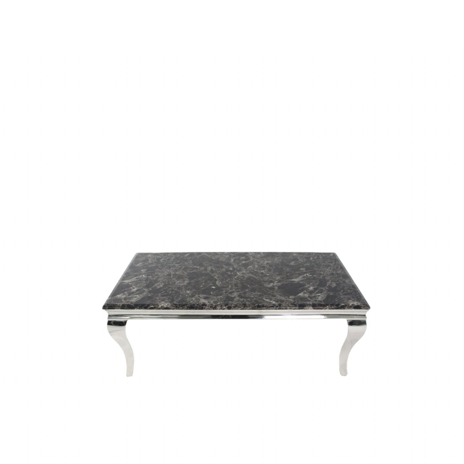 Black Marble Effect Coffee Table with Chrome Italian Style Legs