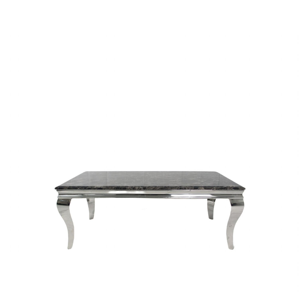 Black Marble Effect Coffee Table with Chrome Italian Style Legs