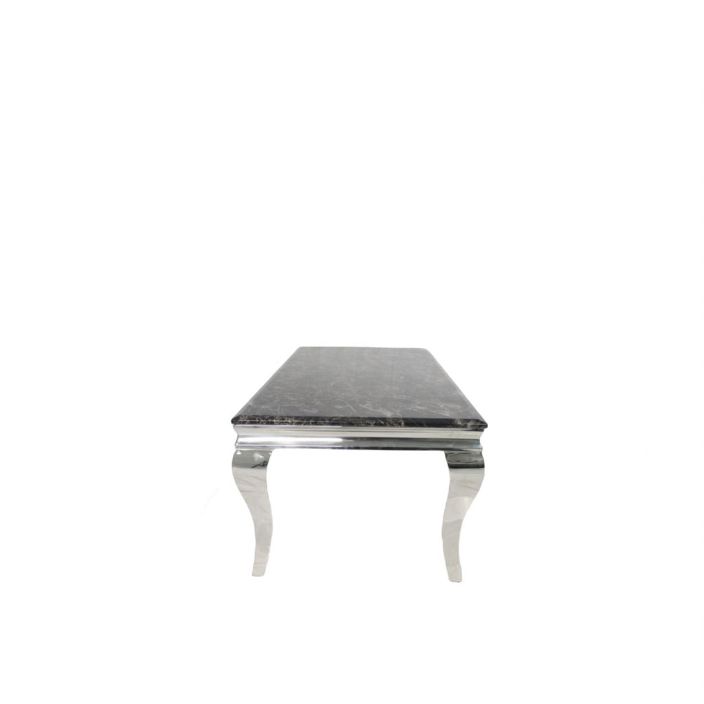 Black Marble Effect Coffee Table with Chrome Italian Style Legs