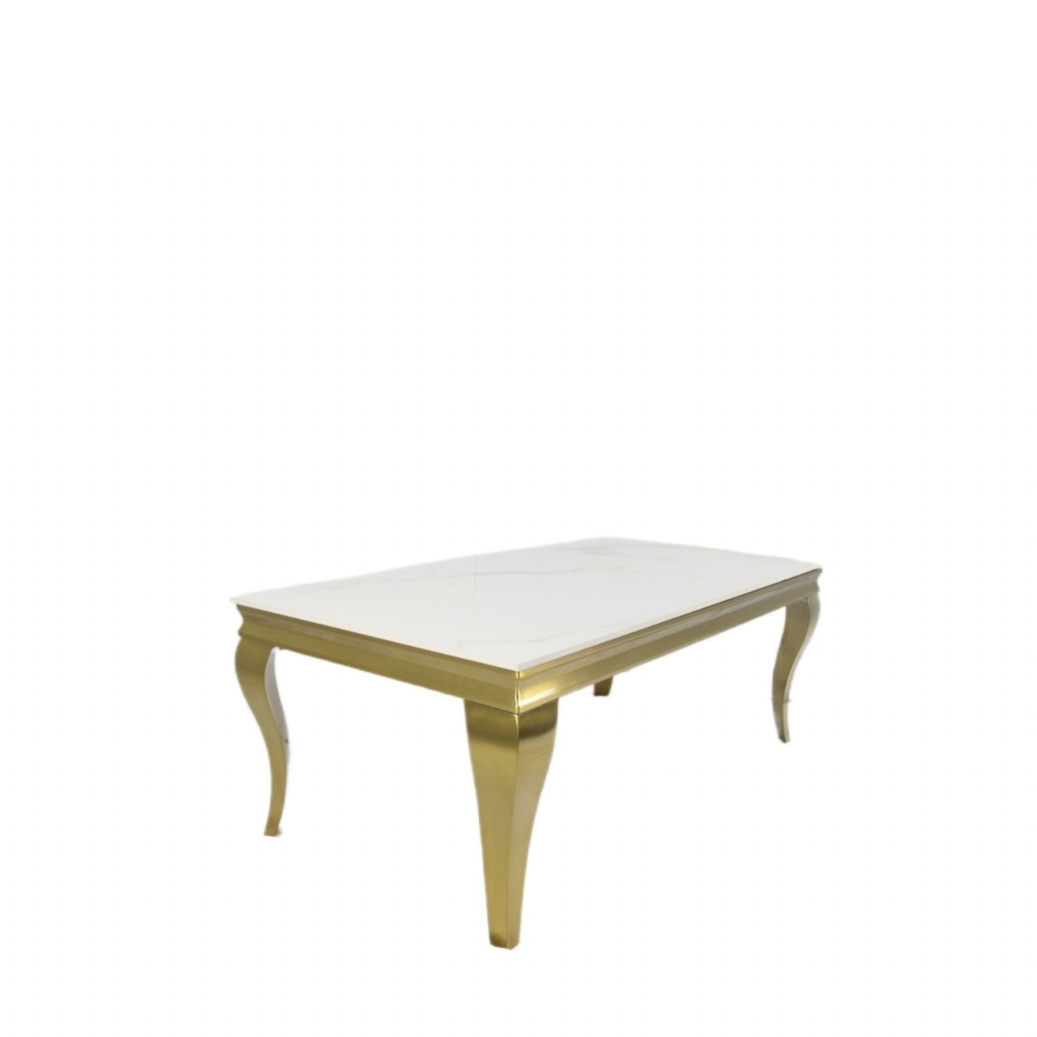 White Marble Effect Coffee Table with Gold Italian Style Frame