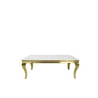 White Marble Effect Coffee Table with Gold Italian Style Frame