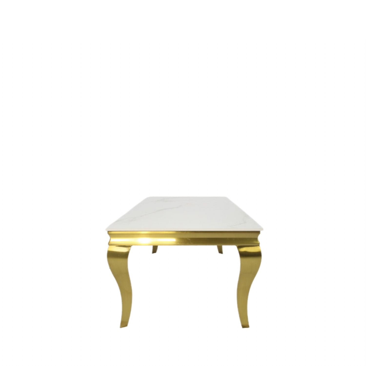 White Marble Effect Coffee Table with Gold Italian Style Frame
