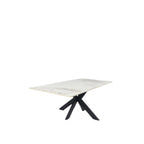 Grey Ceramic Coffee Table with Black Cross Pedestal Base