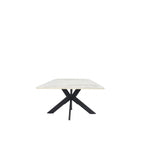 Grey Ceramic Coffee Table with Black Cross Pedestal Base