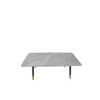 Grey Ceramic Coffee Table with Black Legs and Gold Accents