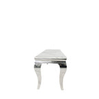 White Marble Effect Rectangular Console Table with Chrome Legs