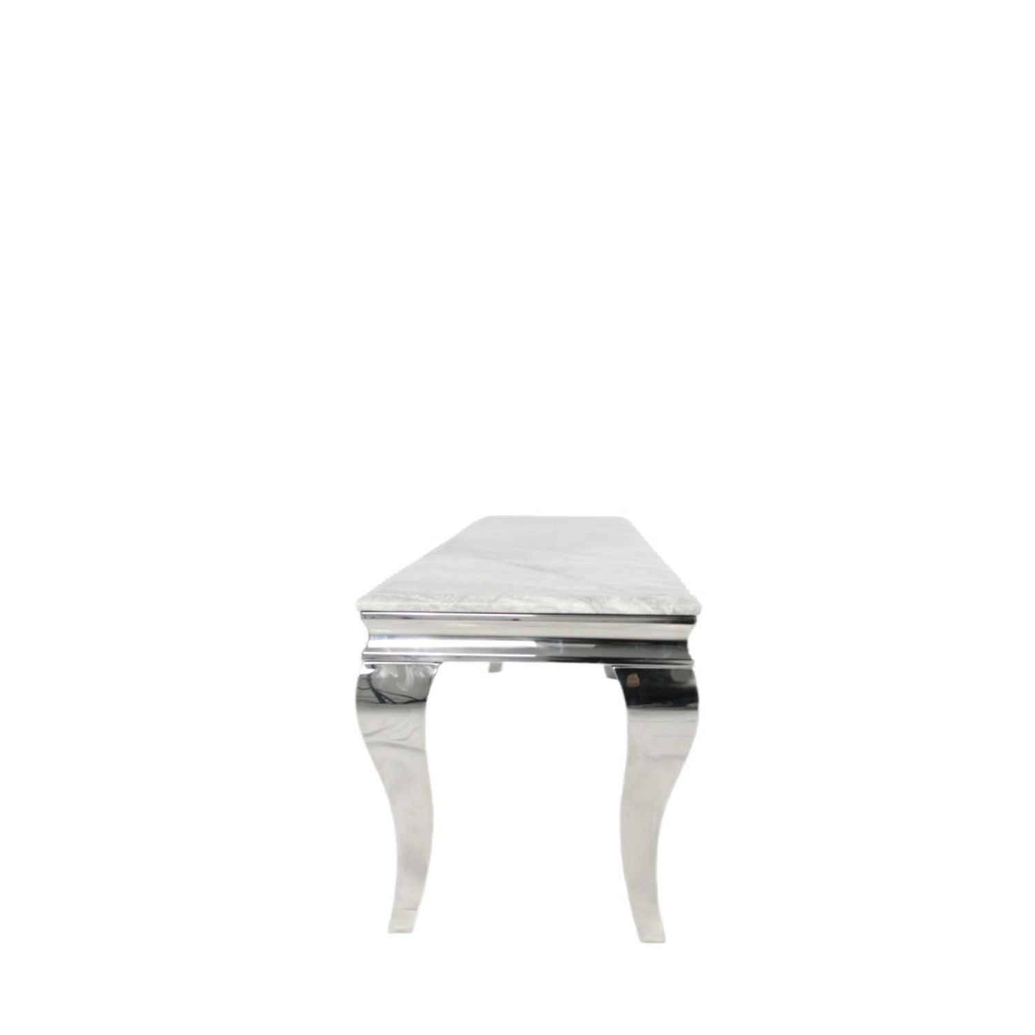 White Marble Effect Rectangular Console Table with Chrome Legs