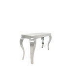 White Marble Effect Rectangular Console Table with Chrome Legs