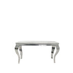 White Marble Effect Rectangular Console Table with Chrome Legs