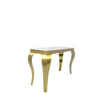 White Marble Effect 1.2m Console Table with Gold Metal Frame