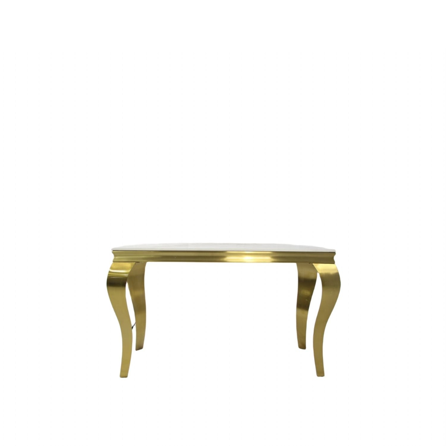 White Marble Effect 1.2m Console Table with Gold Metal Frame