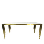 White Marble Effect 1.8m Dining Table with Gold Art Deco Metal Legs