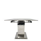 Grey Ceramic (1.6m - 2m / 1.2m - 1.5m) Extending Dining Table with Chrome Pedestal Base