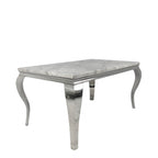 Grey Marble Effect 2.0m/1.5m/1.2m Dining Table with Chrome Italian Style Frame