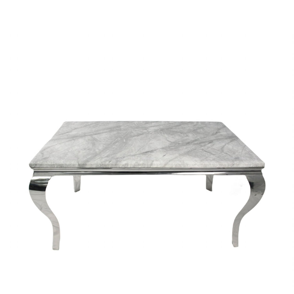 Grey Marble Effect 2.0m/1.5m/1.2m Dining Table with Chrome Italian Style Frame