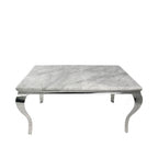 Grey Marble Effect 2.0m/1.5m/1.2m Dining Table with Chrome Italian Style Frame
