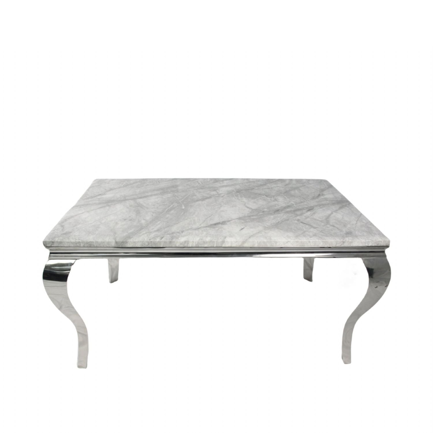Grey Marble Effect 2.0m/1.5m/1.2m Dining Table with Chrome Italian Style Frame