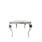 Grey Marble Effect 2.0m/1.5m/1.2m Dining Table with Chrome Italian Style Frame